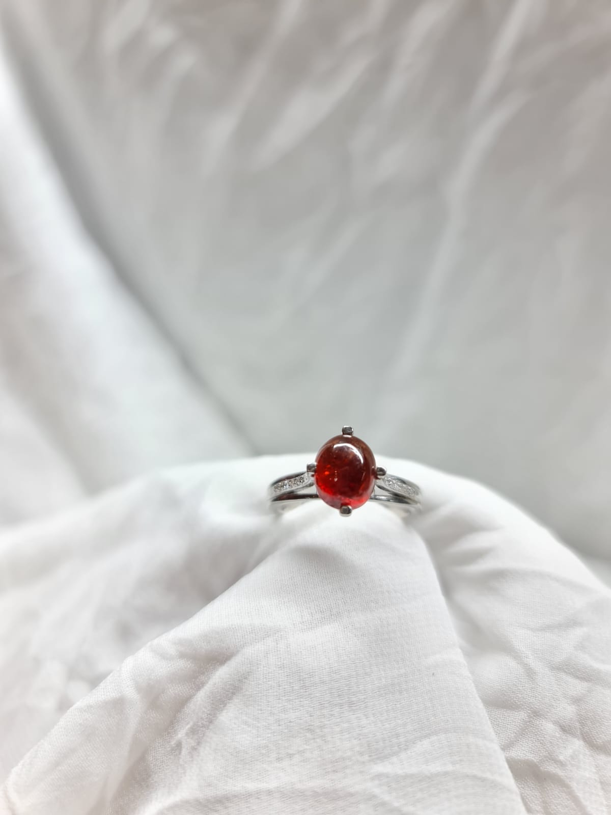 Handcrafted 925 Silver Ring with a Captivating Red Garnet