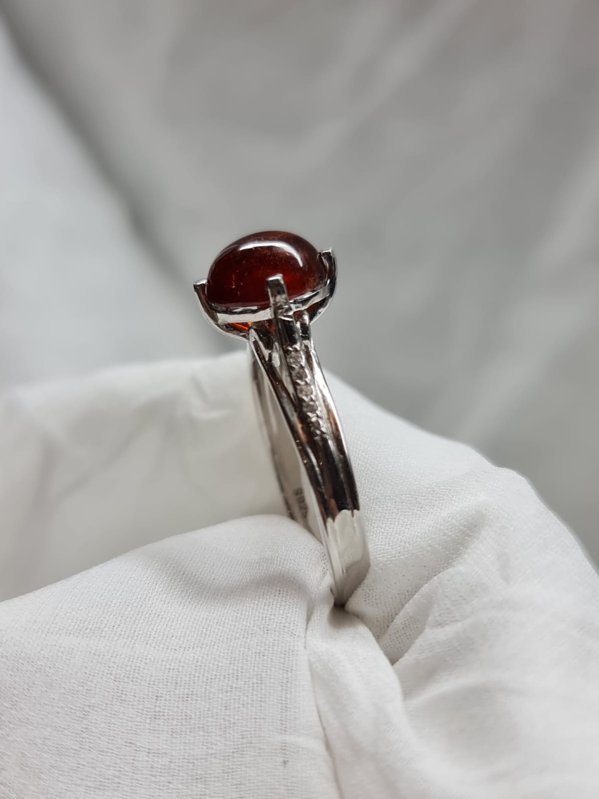 Handcrafted 925 Silver Ring with a Captivating Red Garnet