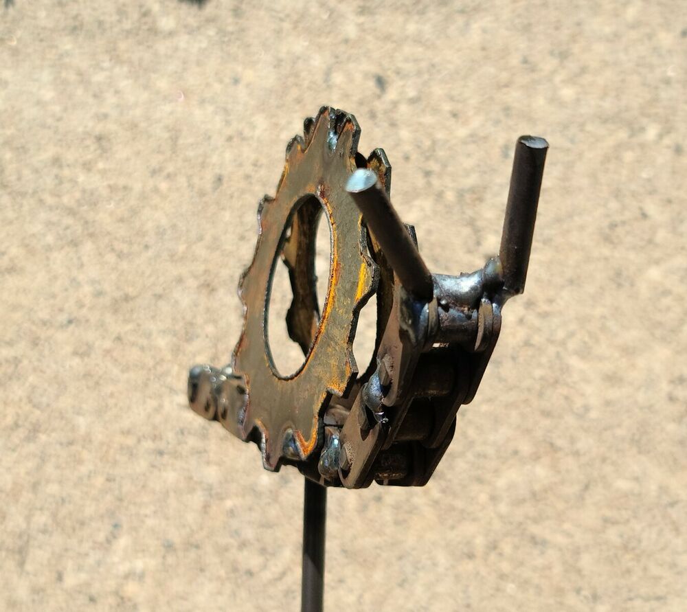 Rustic Welded Metal Snail Garden Stake - Unique Yard Art Decoration