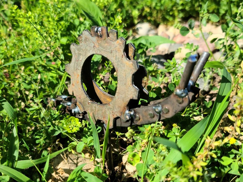 Rustic Welded Metal Snail Garden Stake - Unique Yard Art Decoration