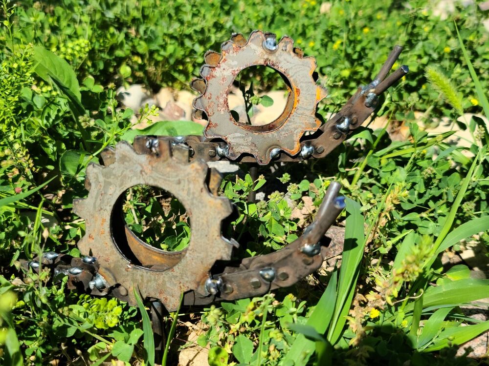 Rustic Welded Metal Snail Garden Stake - Unique Yard Art Decoration
