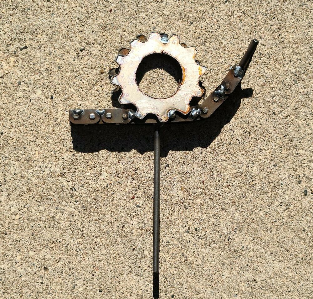 Rustic Welded Metal Snail Garden Stake - Unique Yard Art Decoration
