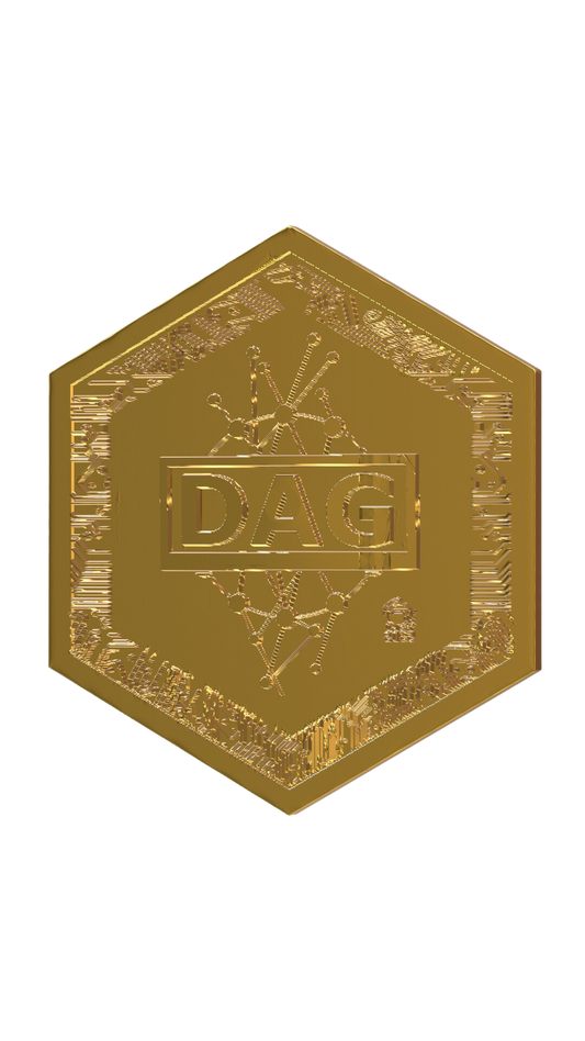 *PRE-ORDER* One Troy Ounce 999 Pure 24 KT Gold Hexagon SkwēGē & KC DAG Token - Limited Edition for Collectors